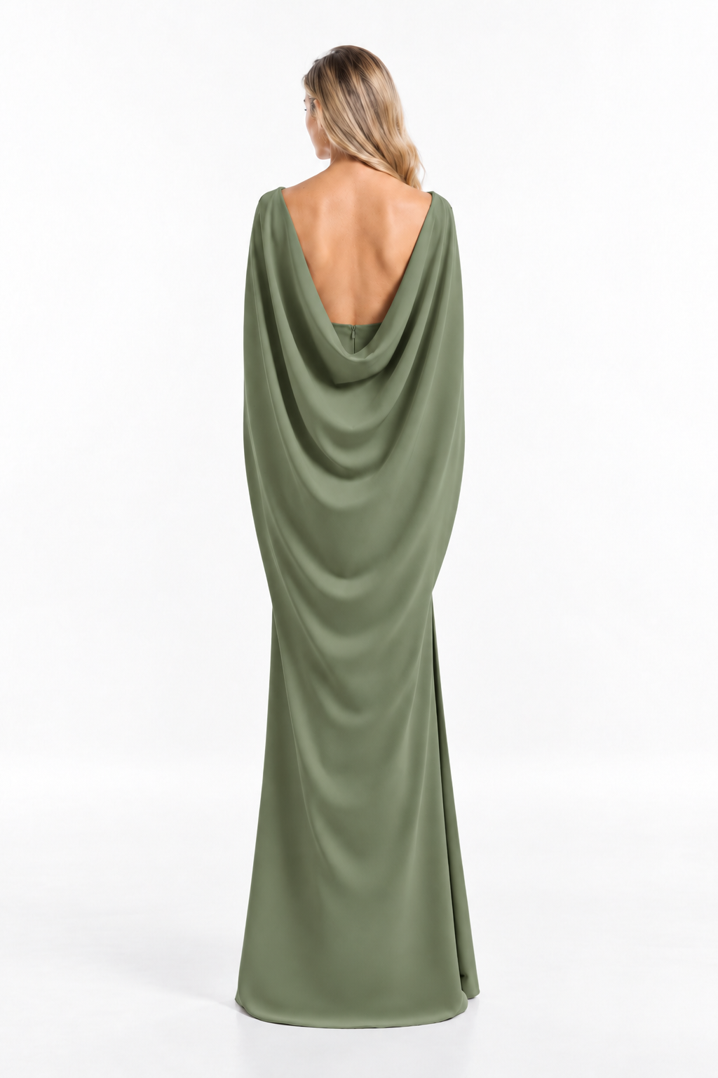 Cape Sleeve Column Maxi Dress – Verdelle