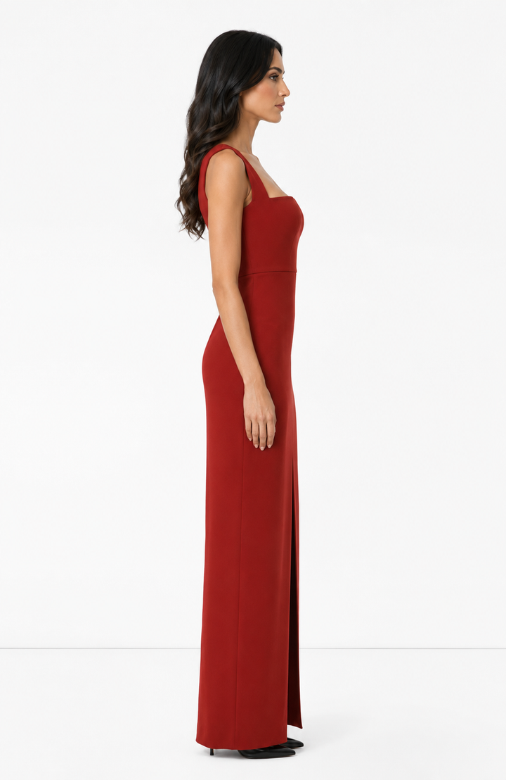 Square Neck Slit Maxi Dress – CARMELLA