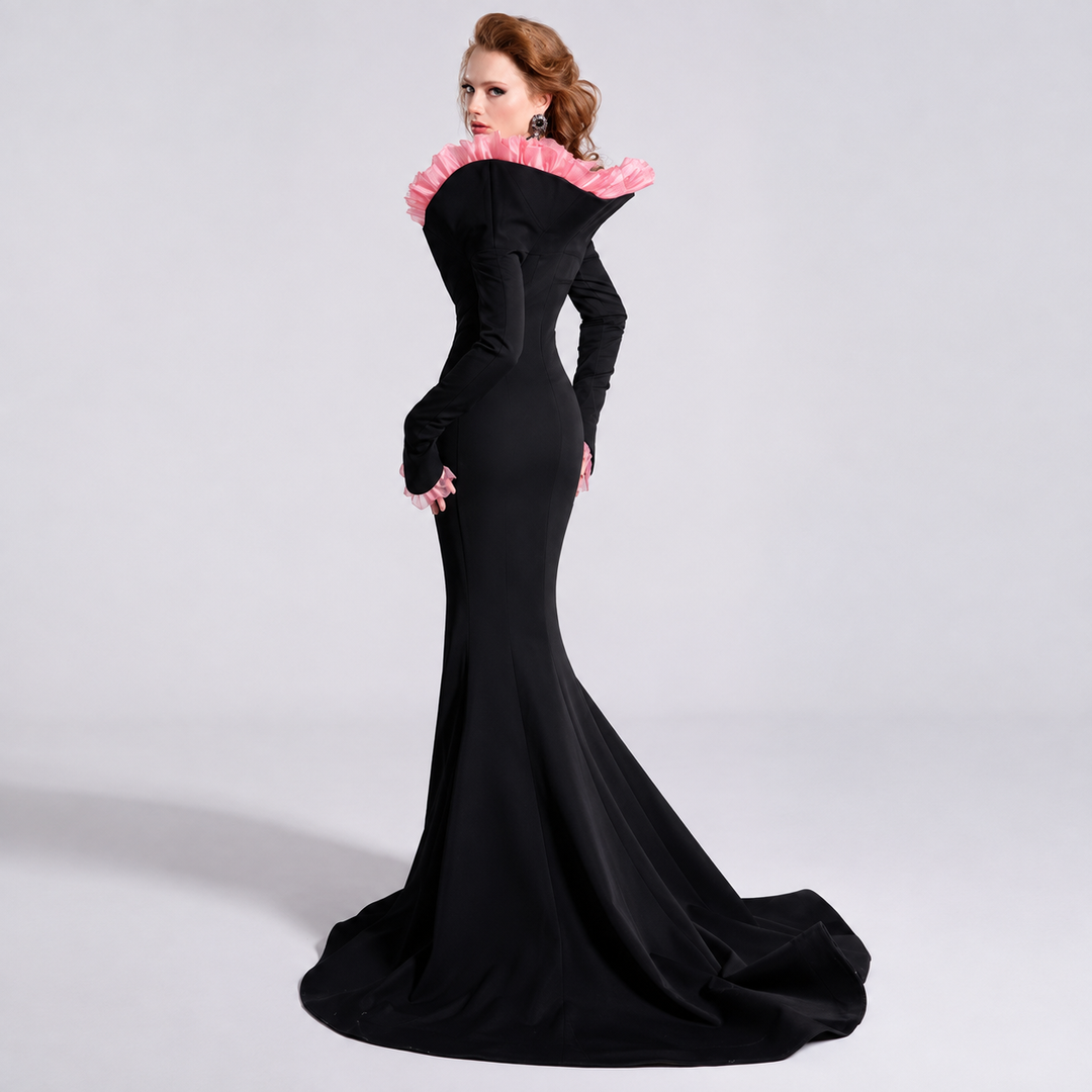Black Floral Mermaid Maxi Dress – ROSABELLE