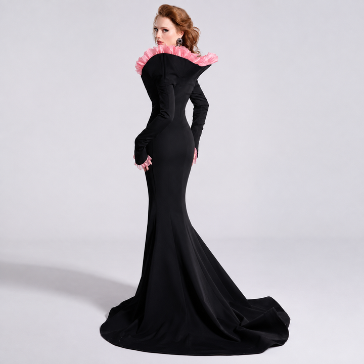 Black Floral Mermaid Maxi Dress – ROSABELLE