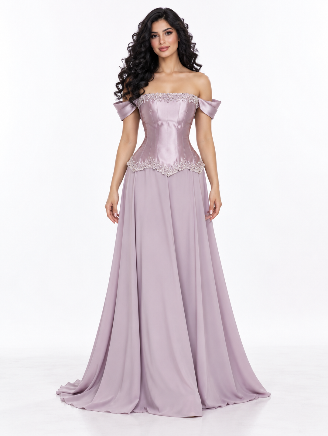 Off-Shoulder Corset Evening - Lavendria