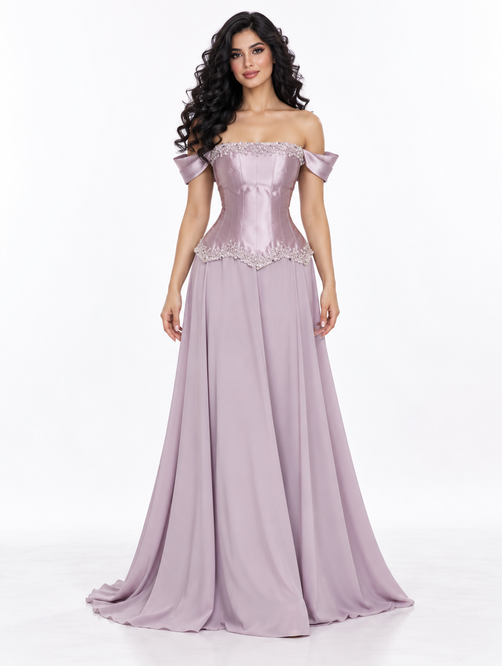 Off-Shoulder Corset Evening - Lavendria