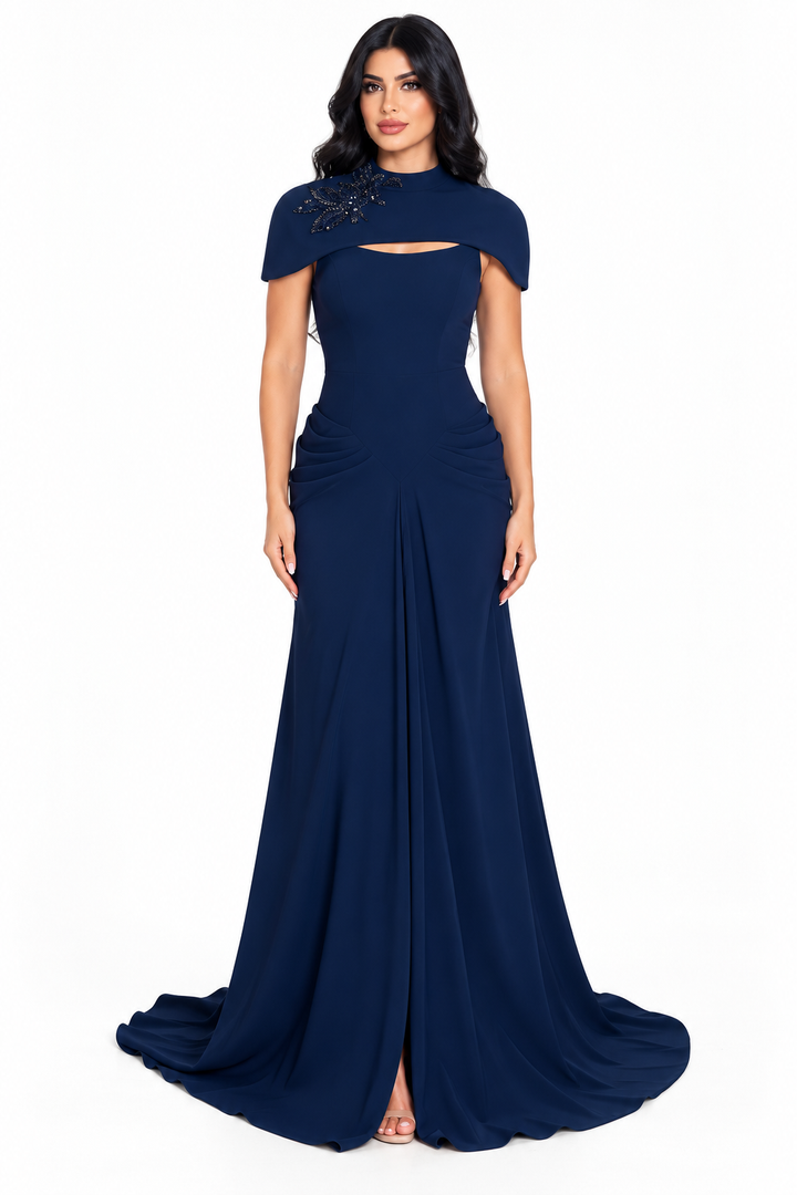 Embellished Cape Neck Wide Leg Jumpsuit – Sapphira