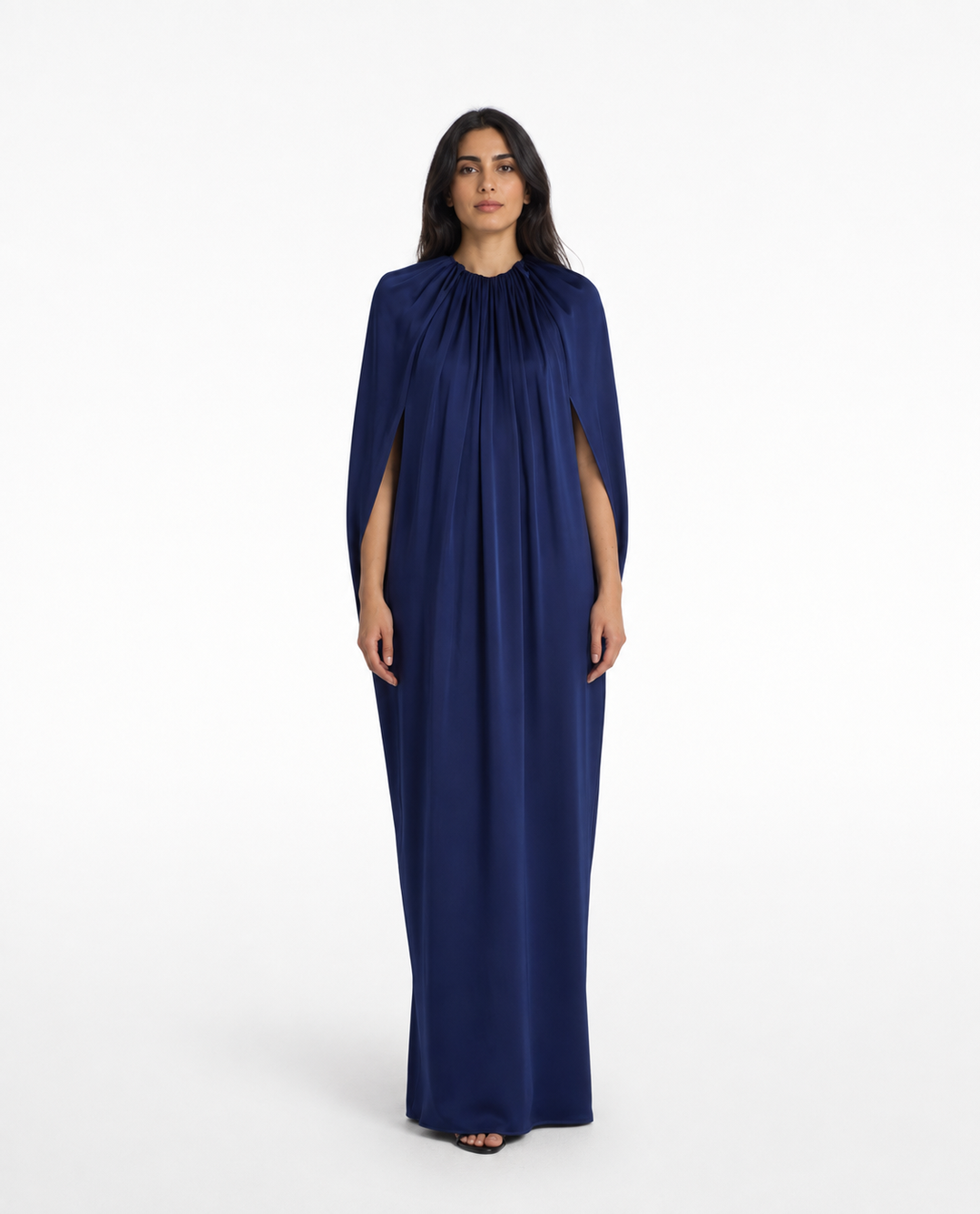 Draped Cape Maxi Dress – ELYSIA