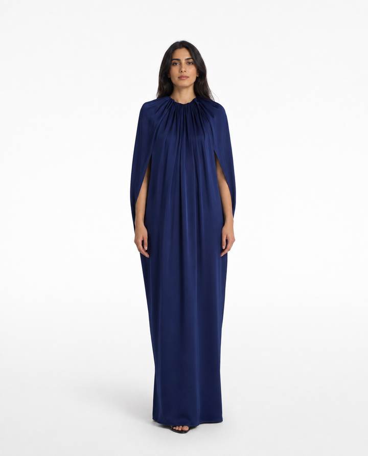 Draped Cape Maxi Dress – ELYSIA