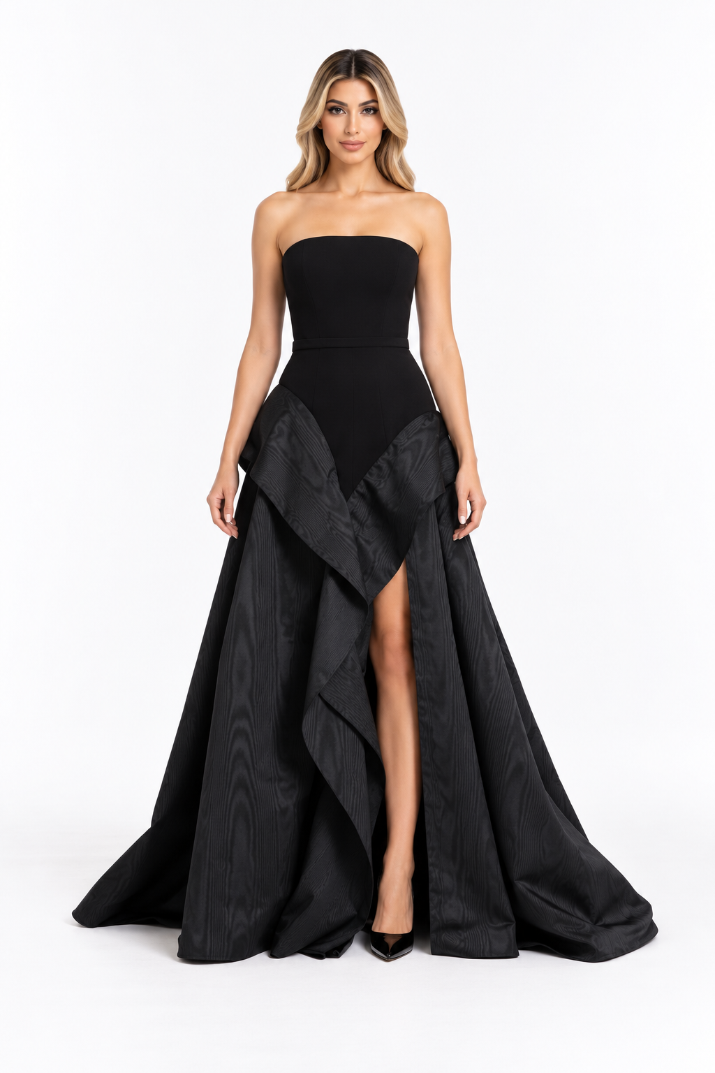 Ruffled Strapless Gown - Virelle