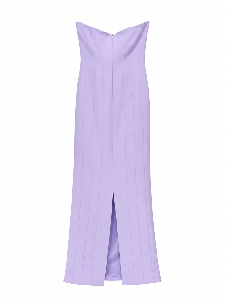 Lilac Strapless Tassel Evening Gown – Amethyst