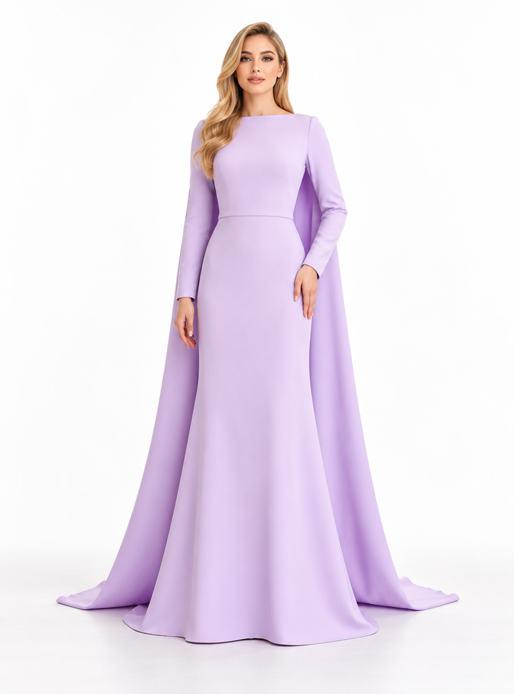 Cape Sleeve Gown - Liorenne