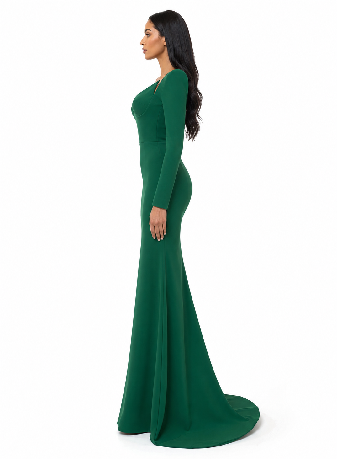 Emerald Structured Bustier Evening Gown – VIRENA