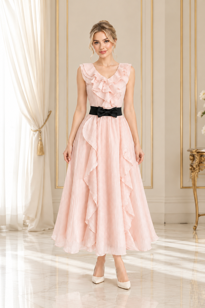 Romantic Ruffle Maxi Dress - Serenity