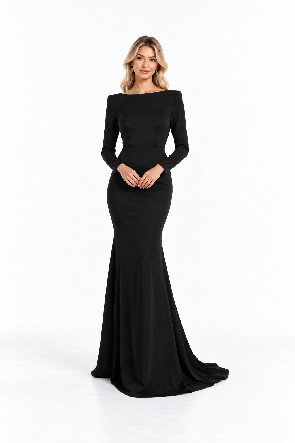 Black Structured Shoulder Mermaid Maxi Dress - Seraphine