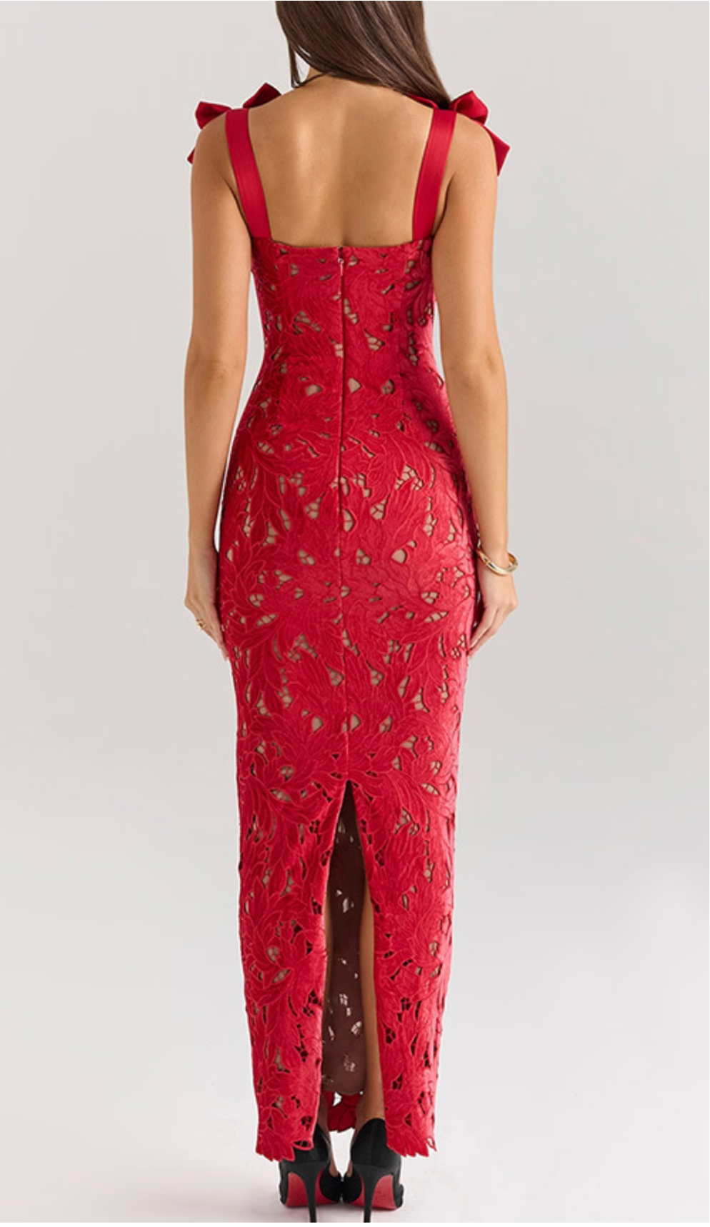 Bow-Strap Lace Evening Gown – ÉLÉGANCE