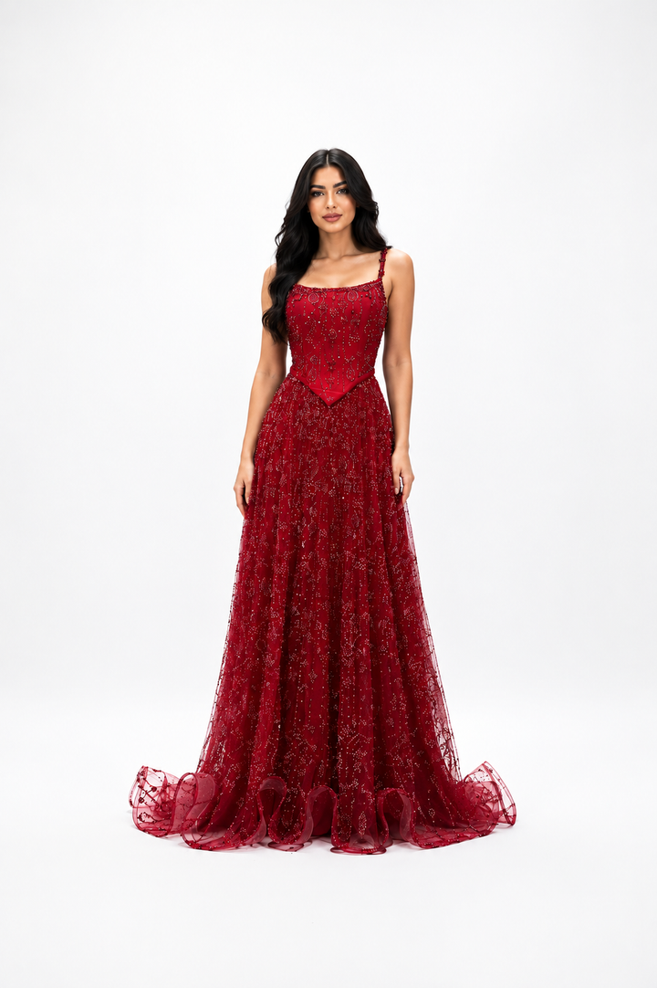 Glitter Corset A-Line Maxi Dress – RUBINA