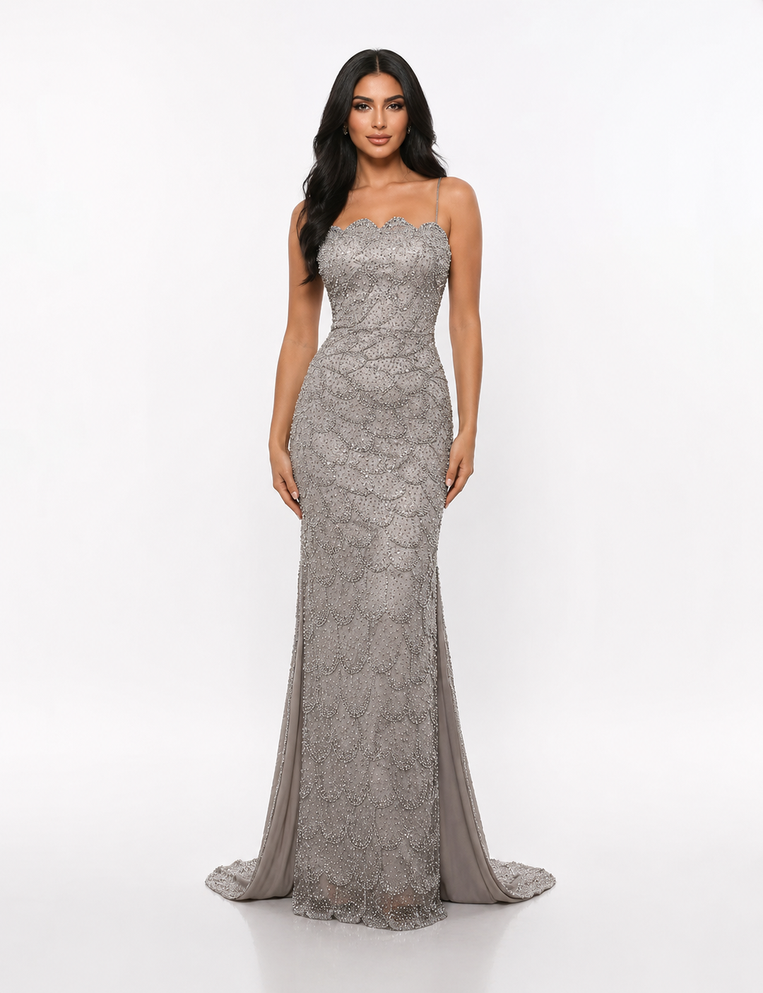 Crystal Beaded Mermaid Maxi Dress – SILVARA