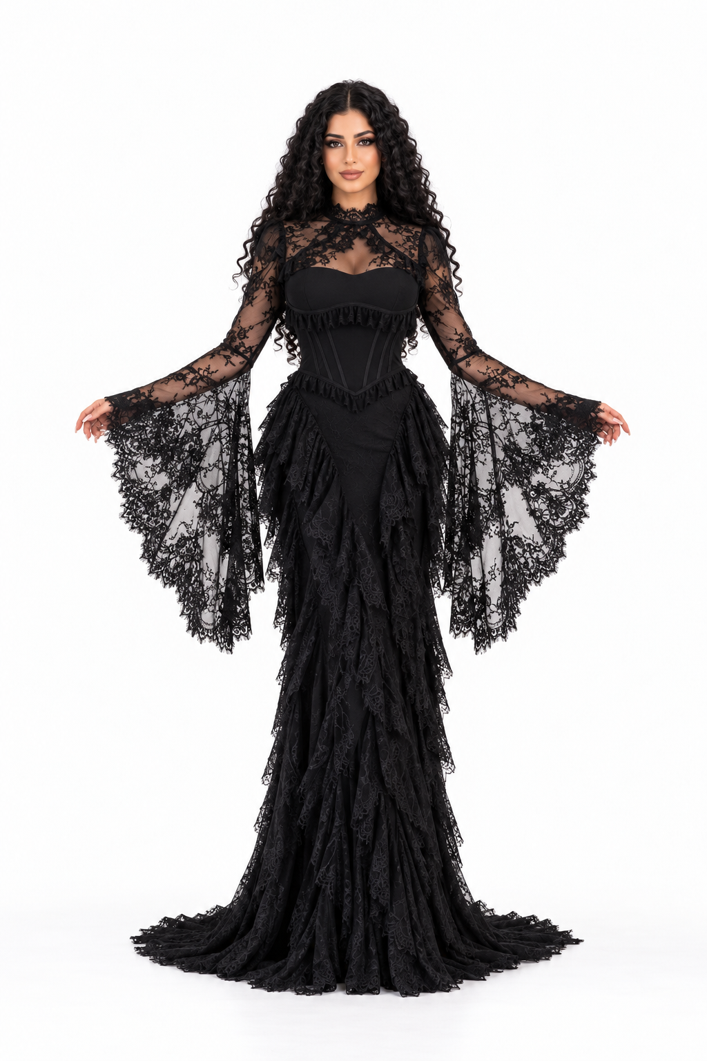 Lace Corset Cape Evening - Ravenelle