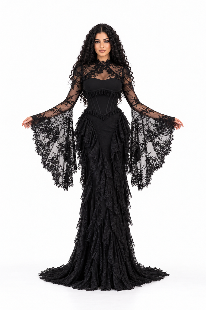 Lace Corset Cape Evening - Ravenelle