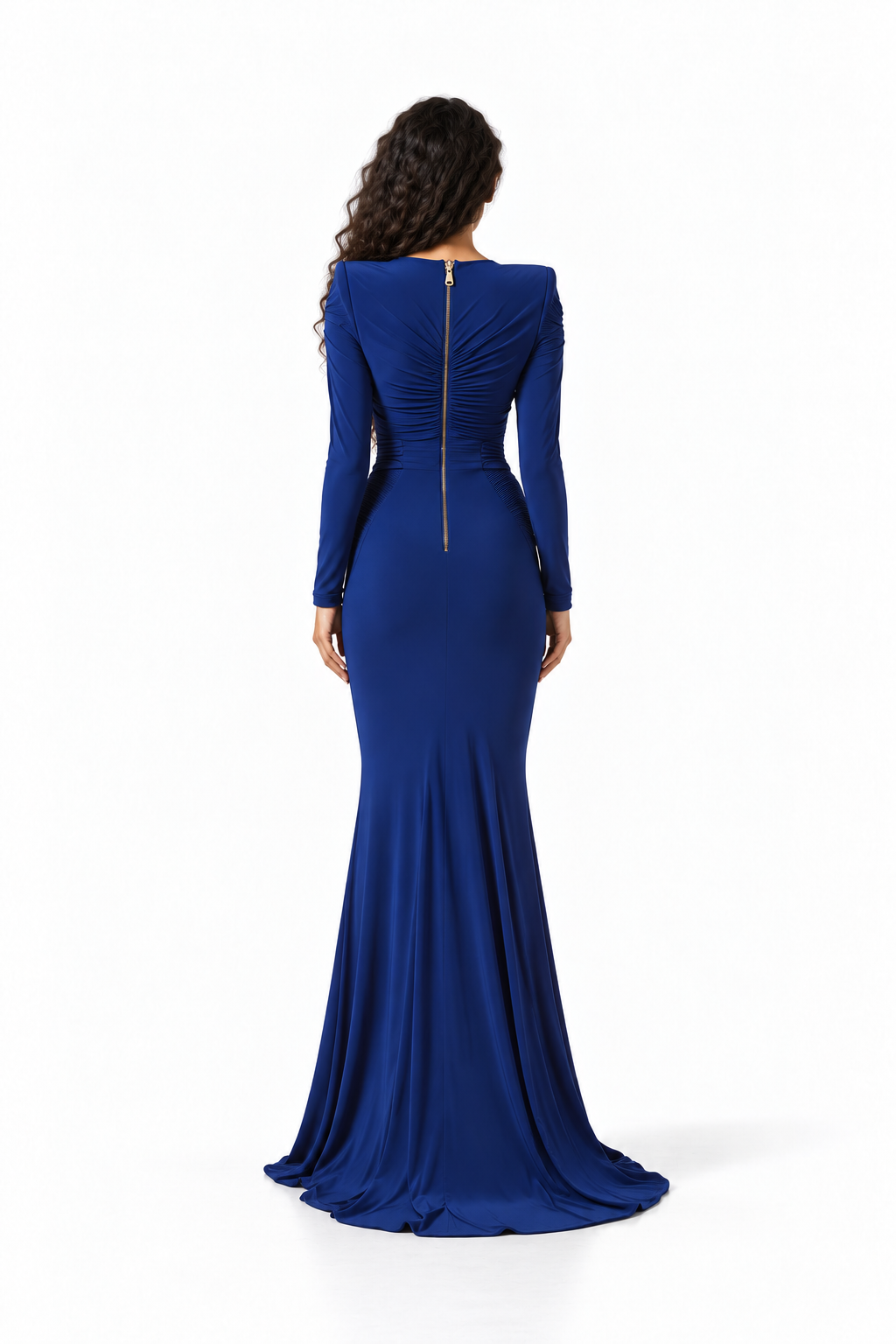Ruched Deep V Sculpted Evening - Veloria