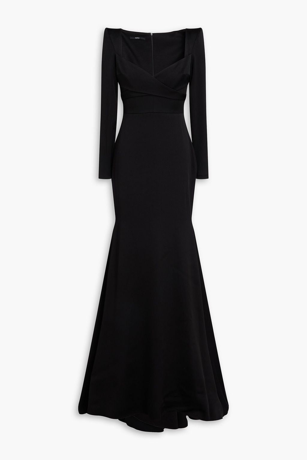 sculpted sweetheart long-sleeve gown with train – NOIRA