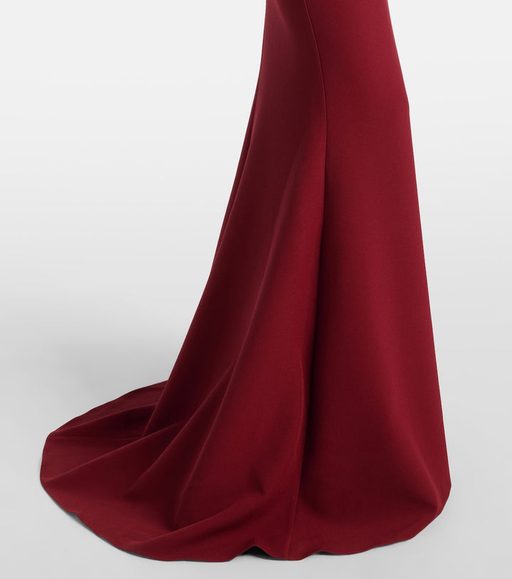 Off-shoulder layered mermaid gown – GARNET