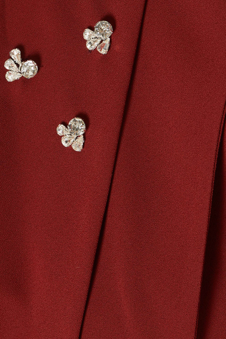 off-shoulder draped midi dress with embellishments – MARCELLA