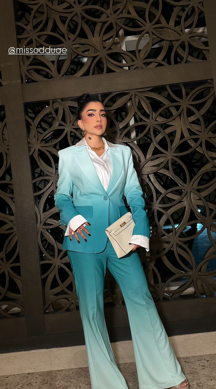 gradient tailored pantsuit with single-breasted blazer – Fannanah