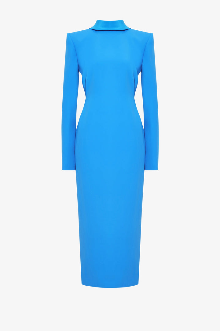 structured high-neck midi dress – CYRA
