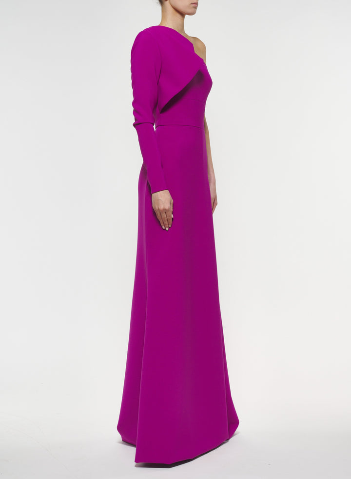 one-shoulder gown with sculpted ruffle – SILIIE