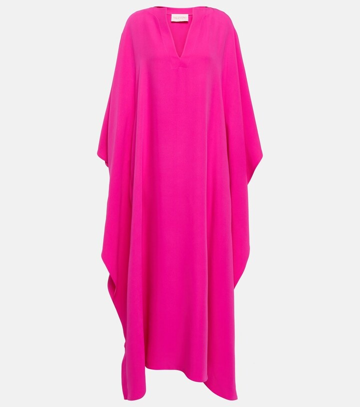Flowing V-neck kaftan dress – FUCHSIA