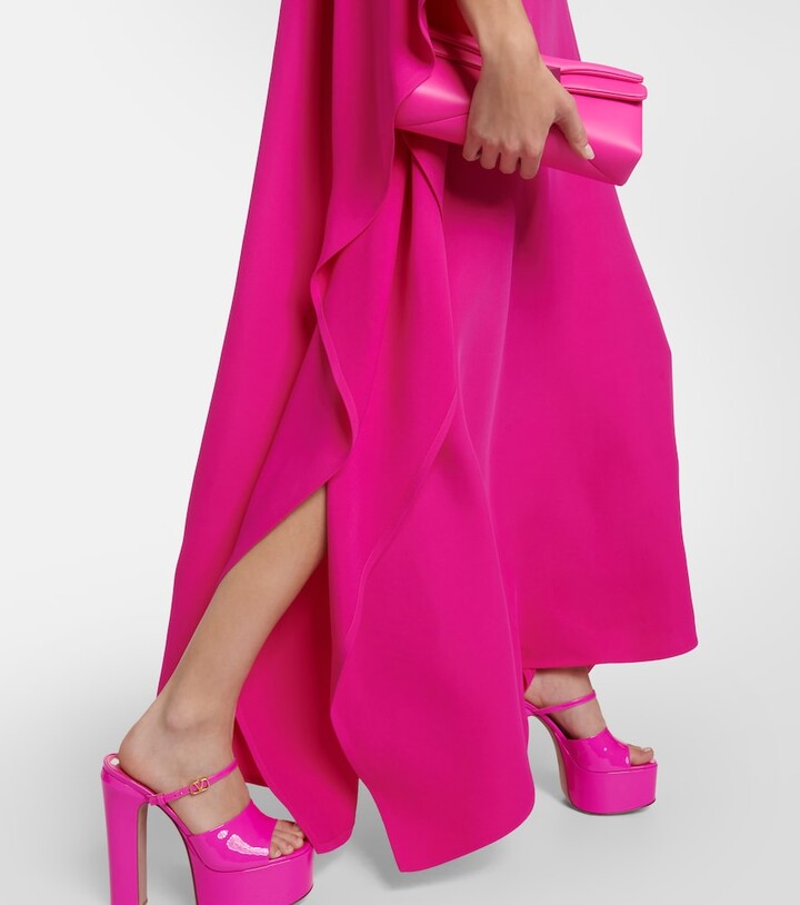 Flowing V-neck kaftan dress – FUCHSIA
