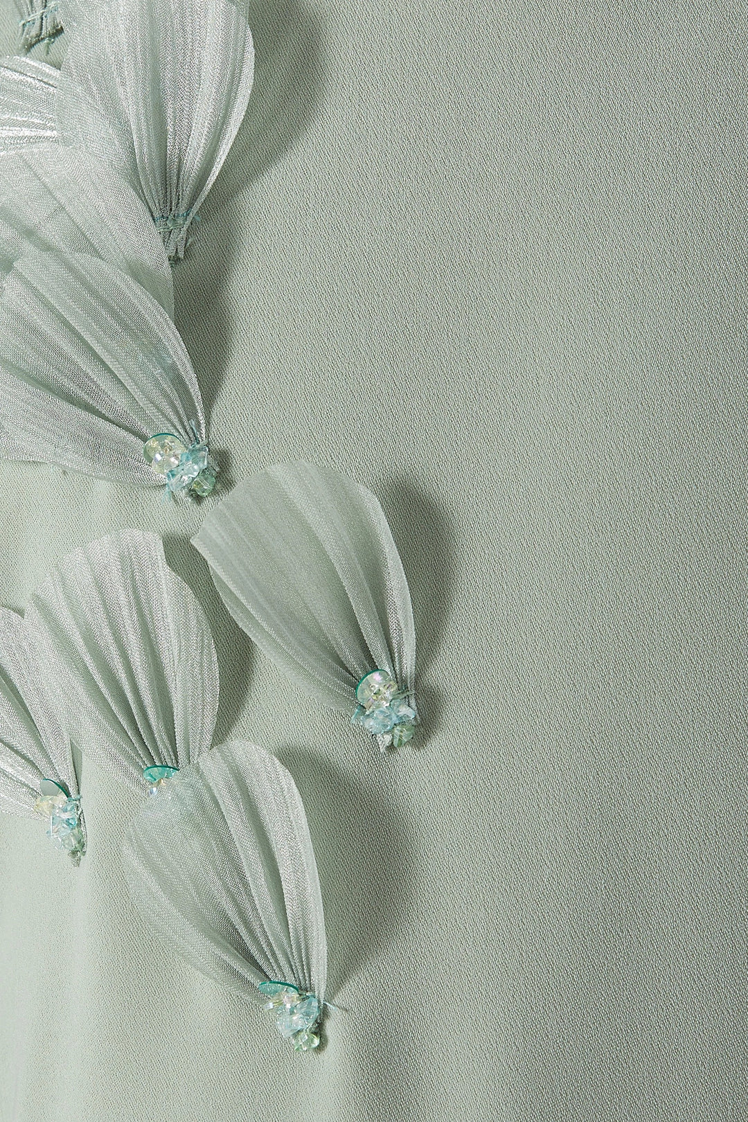 Cape Sleeve Midi Dress with Floral Appliqué – AQUA