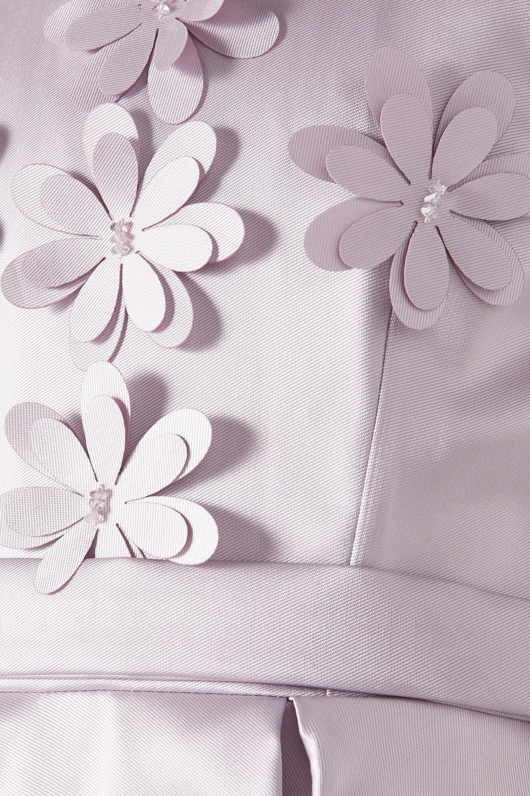 Puff Sleeve Satin Midi Dress with Floral Appliqué – GRACE