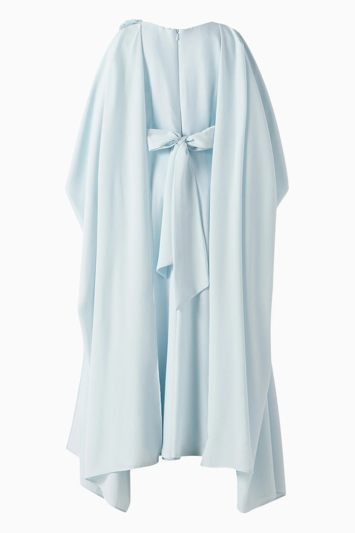 Cape Sleeve Maxi Dress with Floral Appliqué – PETAL