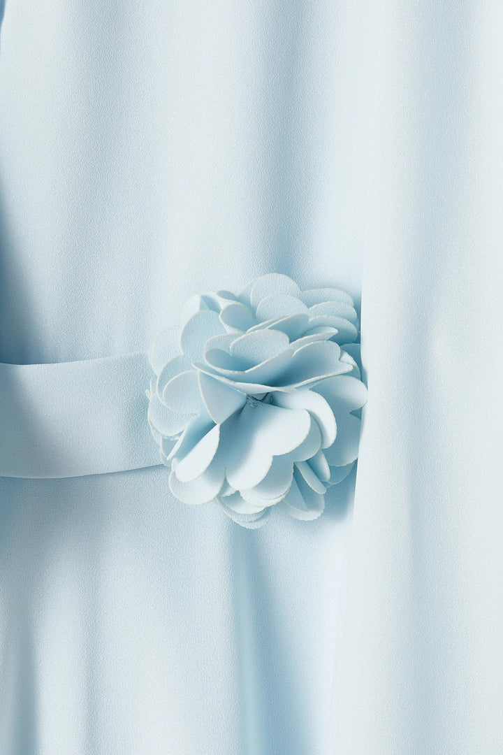 Cape Sleeve Maxi Dress with Floral Appliqué – PETAL