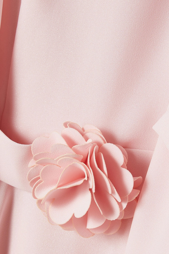 Cape Sleeve Maxi Dress with Floral Appliqué – PETAL