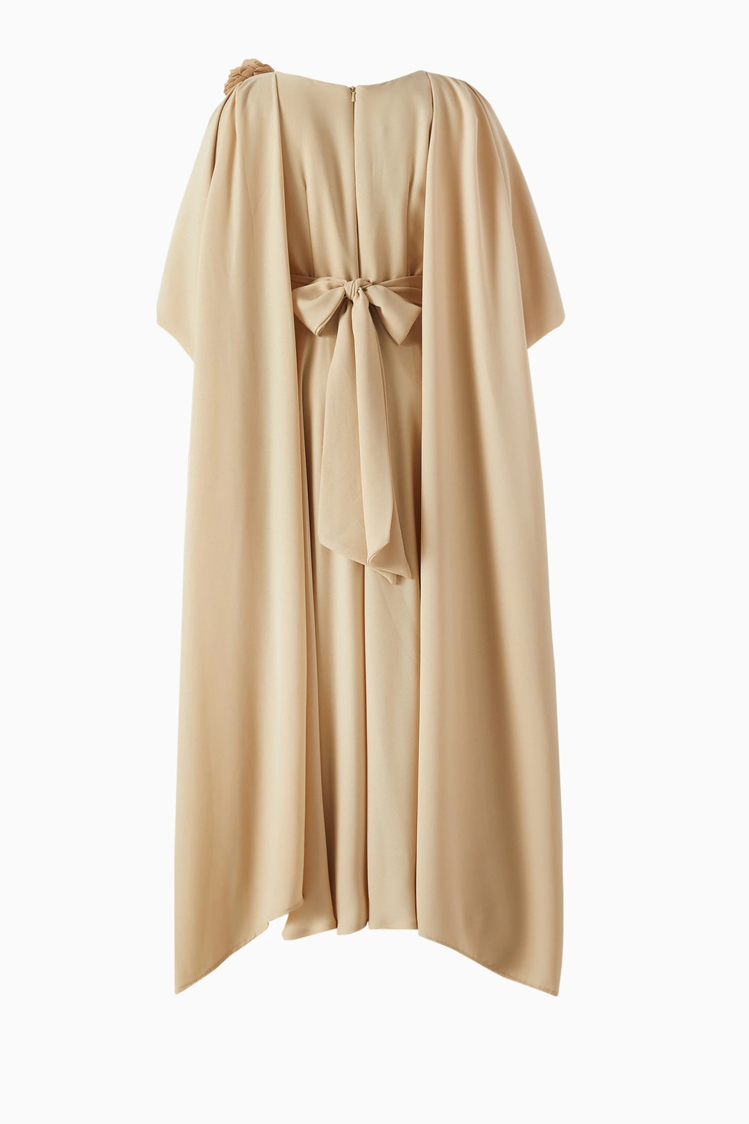 Cape Sleeve Maxi Dress with Floral Appliqué – PETAL