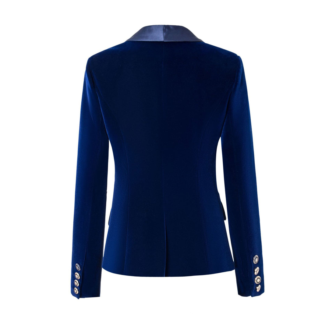 velvet blazer with satin lapel and crystal buttons – SELENE