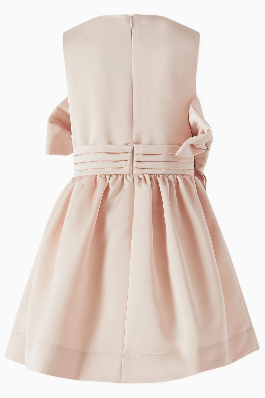 Sleeveless Pleated Bodice Dress with Statement Bows – BLUSH