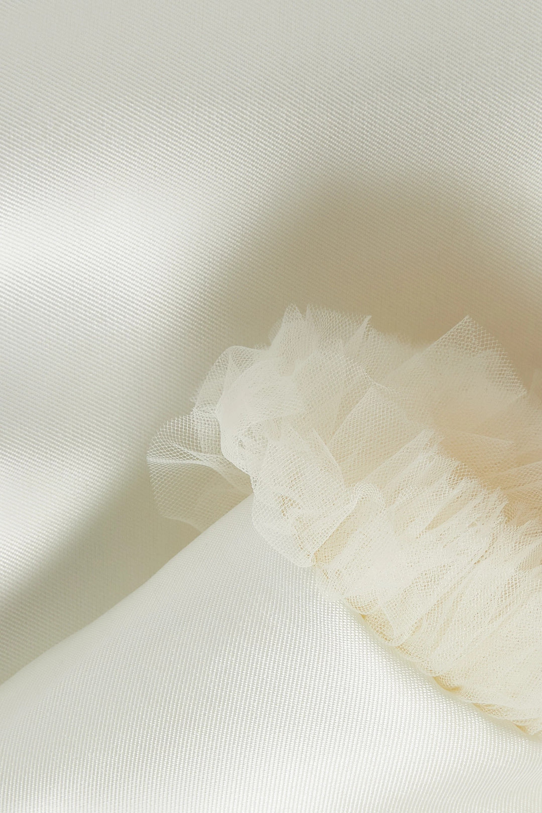 A-Line Satin Dress with Tulle Ruffle Trim – BLOSSOM