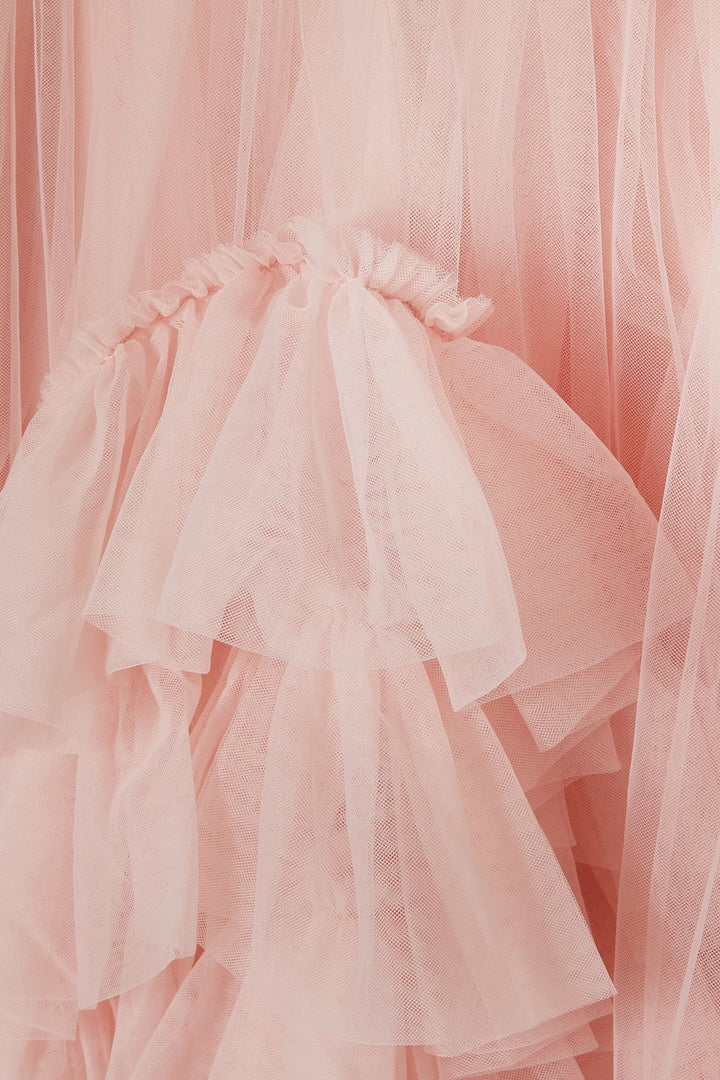 Tiered Tulle Dress with Puff Sleeves – CLOUD