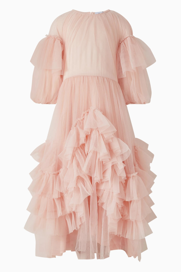Tiered Tulle Dress with Puff Sleeves – CLOUD