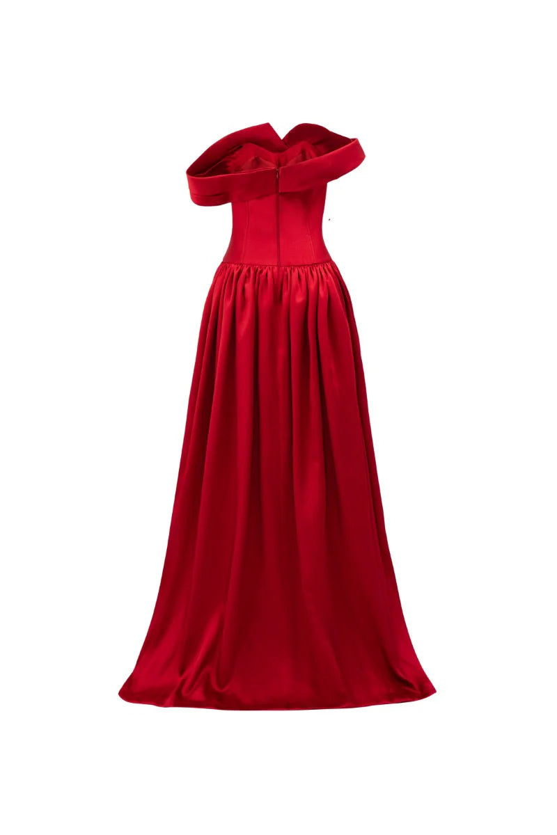 off-shoulder corset gown with gathered skirt – VERONA