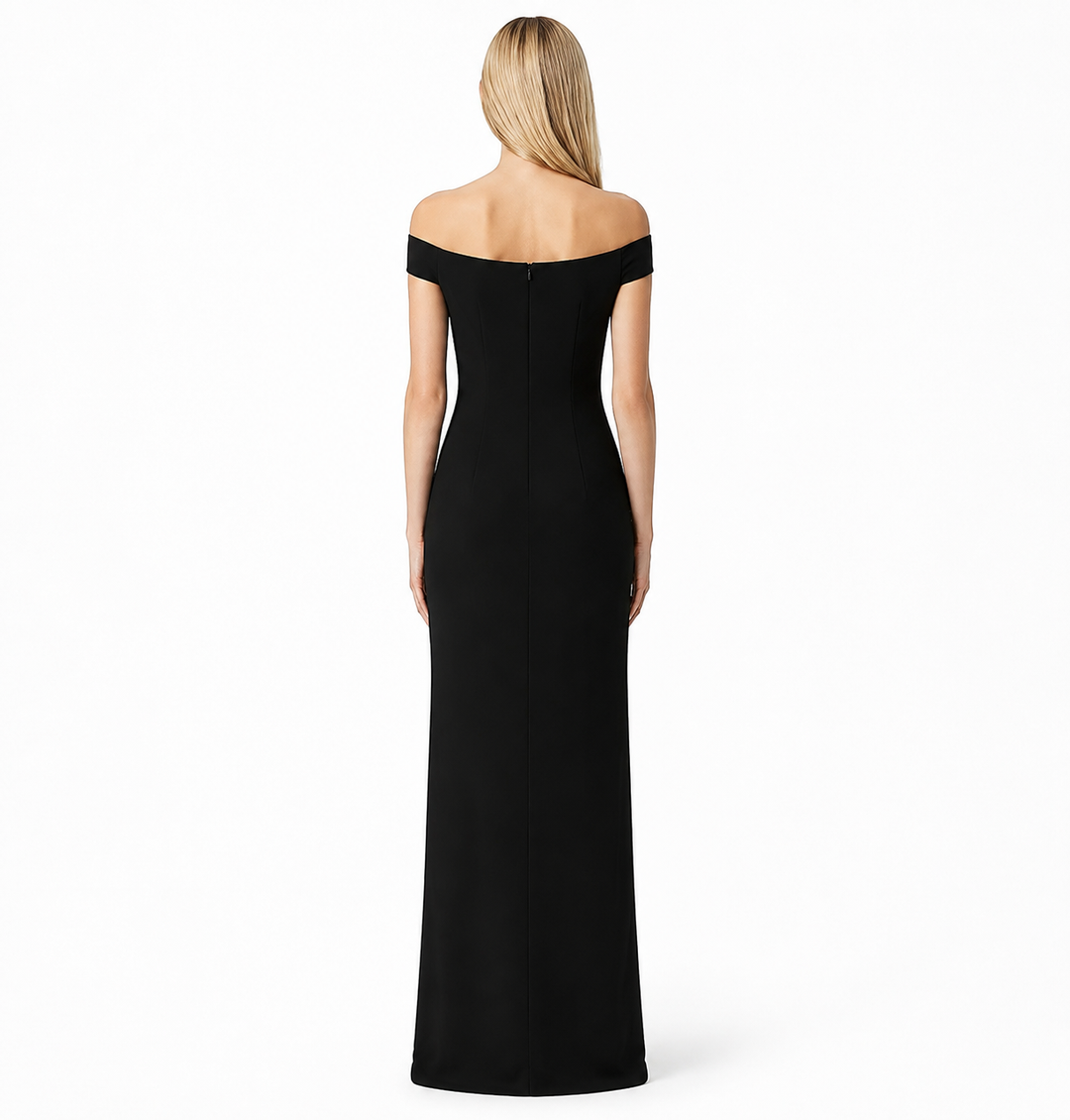 Burgundy Off-Shoulder Buckle Gown – Allure