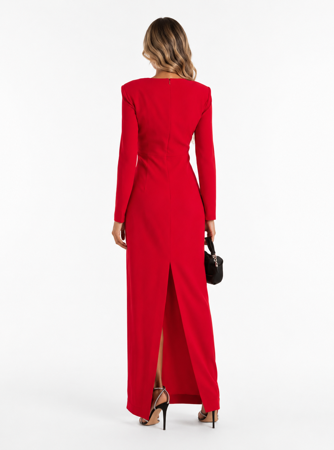 Twist Knot Deep V-Neck Maxi Dress – Scarlet