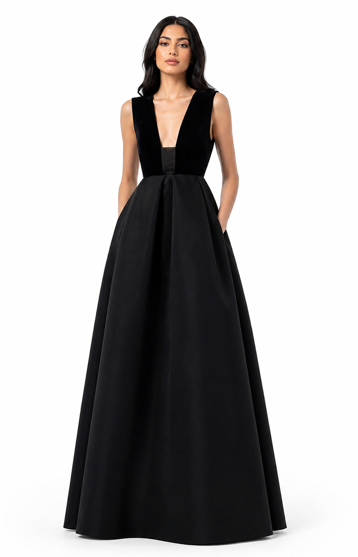 Deep V-Neck Ball Gown – Rosalia