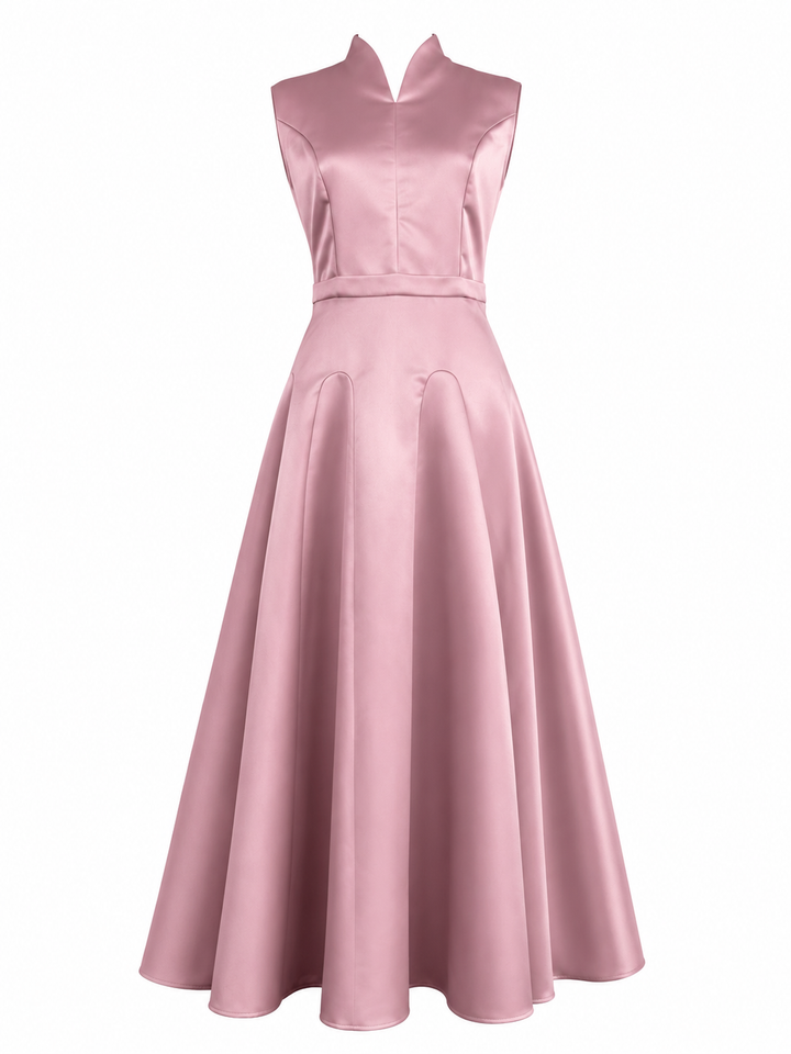 Elegant Sleeveless A-Line Maxi Dress - Ruby