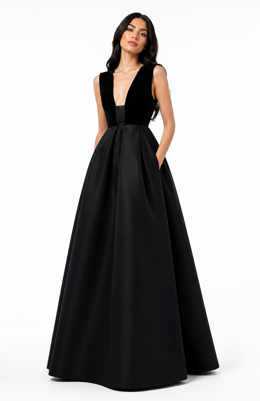 Deep V-Neck Ball Gown – Rosalia