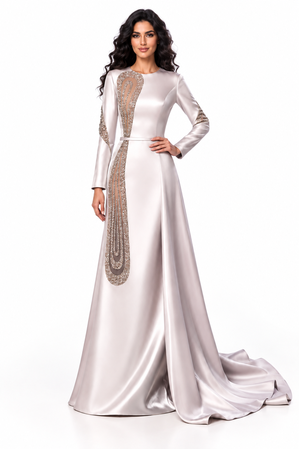 Crystal Paisley Satin Evening - Lumina