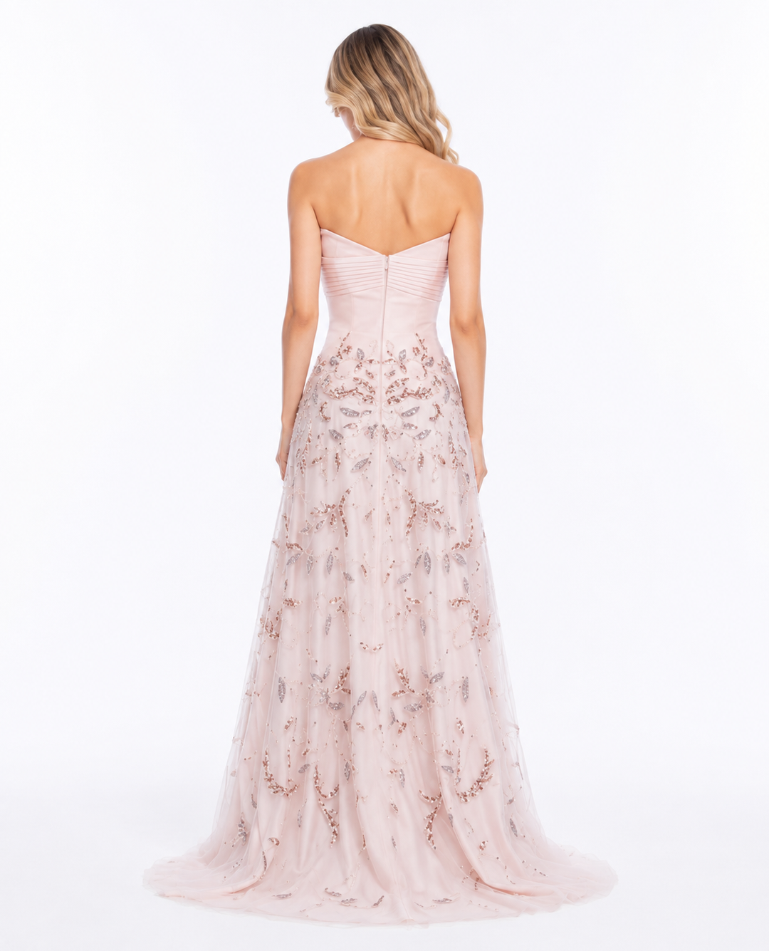 Embellished Strapless Evening Gown – BLUSHIA