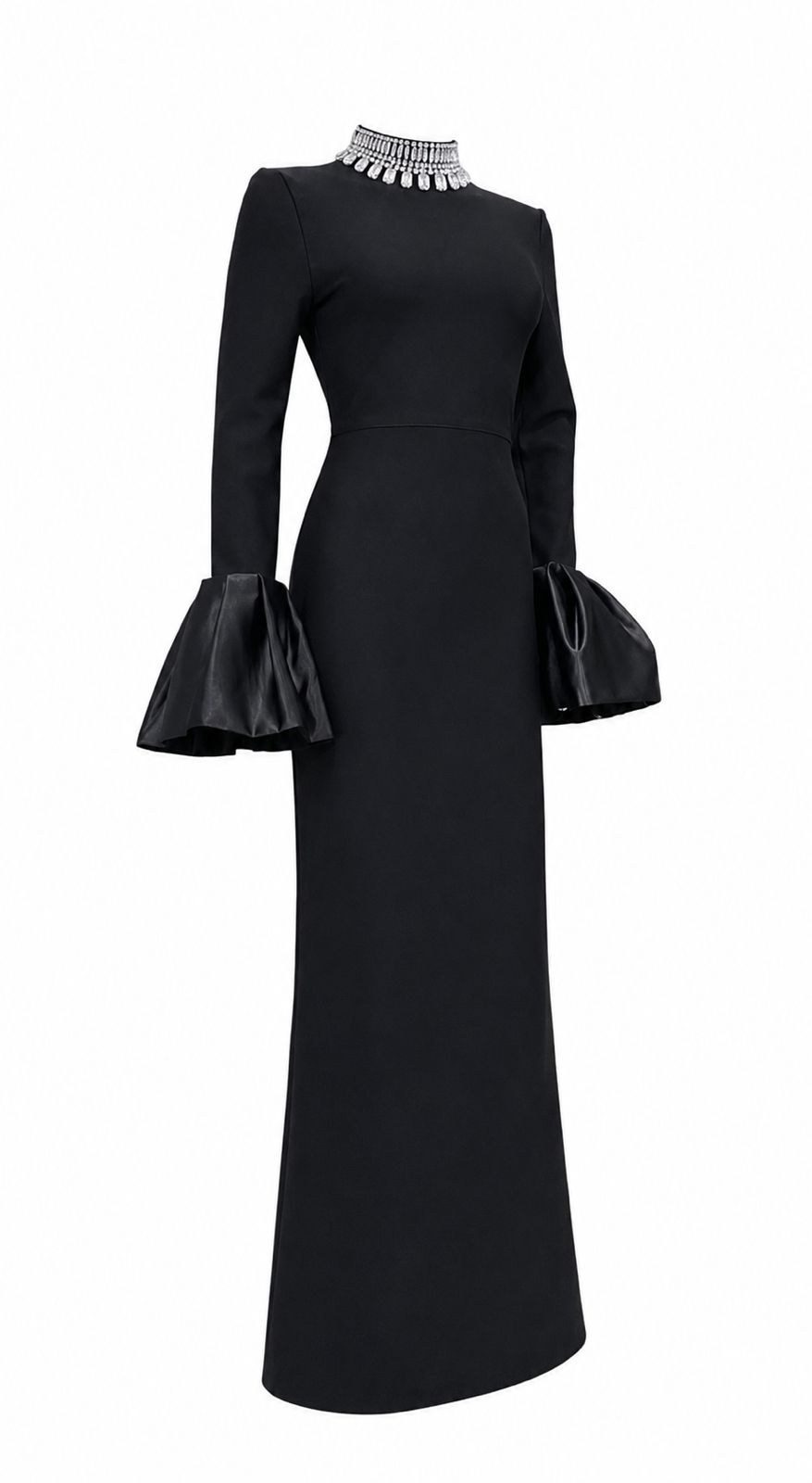 Crystal Collar Flare Cuff Mermaid Dress - Prestige