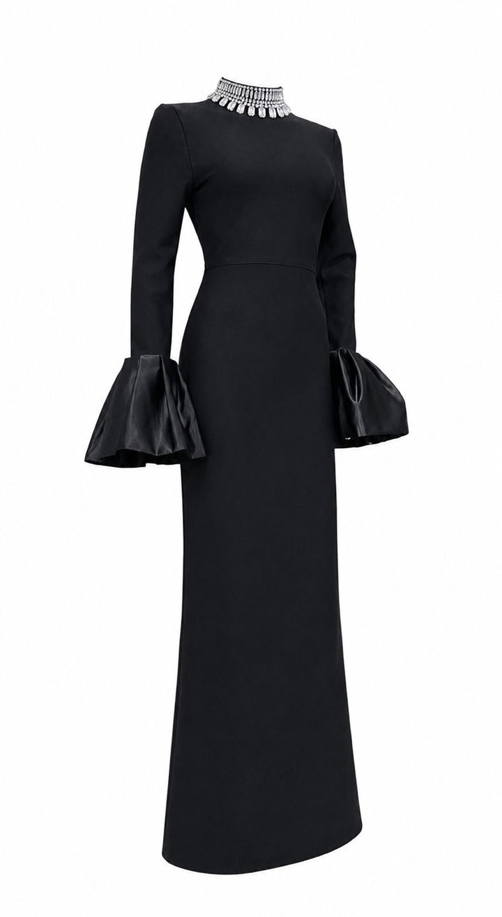 Crystal Collar Flare Cuff Mermaid Dress - Prestige